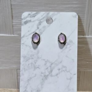 Elegant (Small, Dainty) Pink Moonstone Stud Earrings